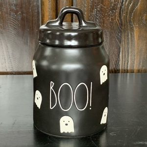 Rae Dunn BOO! with Ghosts Ceramic Halloween Canister